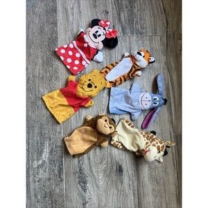 LOT OF 6 Hand Puppets Winnie the Pooh Piglet MINNIE MOUSE Melissa Doug DISNEY